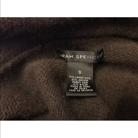Sarah Spencer Cardigan Sweater Womens- Size S -Lambswool/Rabbit Hair Blend Brown - Picture 10 of 10